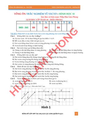 Tổng ôn trắc nghiệm về vectơ  Hình học 10 - Hứa Lâm Phong